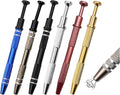 6 Pack Jeweler’s Pick Up Tool – 4 Claw Sprinkle Pen Grabber Tool Set (Stainless Steel, 4.5in) for Piercing Ball, Earrings, Diamonds, Jewelry Tweezers, DIY Craft Repair