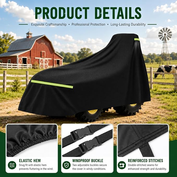 Tractor Cover for Mahindra 2638 HST Cab 2018-Present, Water-Resistant Heavy Duty Compact Utility Tractors Outdoor Storage Cover Designed for Loader Tractors