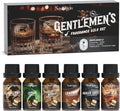 Soulorigin Gentleman Fragrance Oils Set, Essential Oil for Diffuser, Diffuser Oil, Use for Soap Candle Making, Sandalwood, Cedar, Rum, Leather, Smoky Oud, and Frankincense & Myrrh