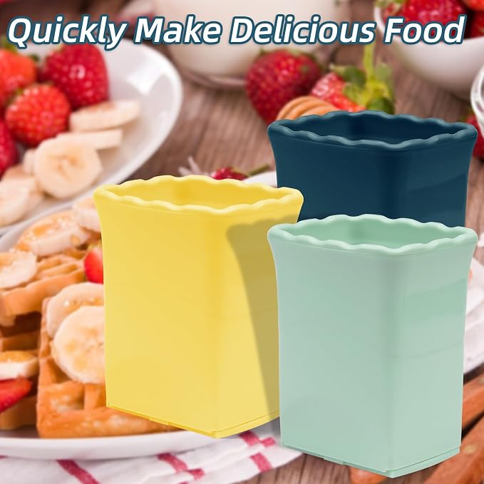 TULOBI 2 PCS Cup Slicer, Stainless Steel Egg Stainless, Strawberry Slicer, Mini Fruit Slicer Cup, Quickly Making Fruit Vegetable Salad, Creative Convenient Kitchen Gadget (Yellow + Cyan)