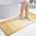 OLANLY Bathroom Runner Rugs Mat 47x24, Extra Soft Absorbent Microfiber Bath Rug, Rubber Backing, Quick Dry, Washable Long Bath Mats for Bathroom, Tub and Shower, Home Decor Accessories, Light Yellow