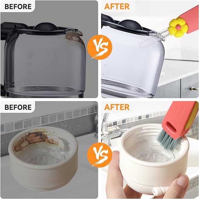 3 in 1 Cup Lid Gap Cleaning Brush Set, Multifunctional Bottle Clean-ing Brush, Cup Lid Gap Cleaner, Home Kitchen Crevice Cleaning Brush Tools (Blue)