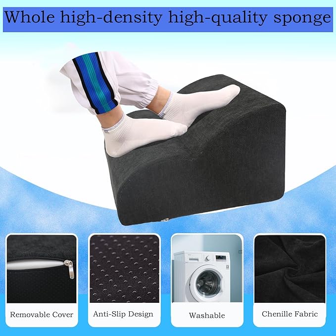 Foot Rest for Under Desk at Work.Multifunctional 3-Tier Foot Stool,with Washable Footrest.for Under Desk,Office Chair Gaming Chair & Sofa,Leg Elevation Pillow,Supports Posture(A-Black)