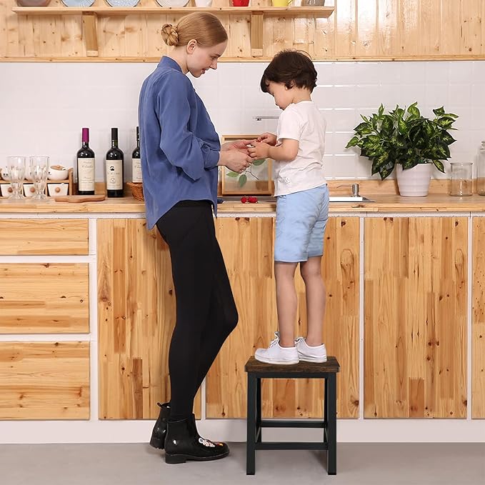 YINMIT Step Stools for Adults and Kids, Wooden Small Step Stool with Non-Slip Feet, Rectangular Stepping Stool for High Bed, Using for Bedroom, Kitchen and Living Room, Hold Up to 500 lbs