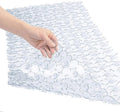 WELTRXE Non Slip Bath Mat Pebbles Bathtub Mat with Suction Cups, Drain Holes for Bathroom Showers, Tub, 35 x 16 Inches Machine Washable Bathroom Mats BPA, Latex Free Safe Shower Mats - Clear