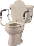 NOVA Toilet Safety Hand Rails – Adjustable Padded Armrests, Removable Aluminum Toilet Support Handles for Seniors & Mobility Assistance, Fits Standard & Elongated Toilets, 300 lb Capacity