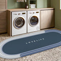 Rubber Bath mats Quick-Drying Non-Slip Bathroom mat Super Absorbent Bath mat Instant Dry Bath mat, Bathroom Rug in Front of The Kitchen Sink, Shower Room, Bathtub, Oval(Blue+17x59in)