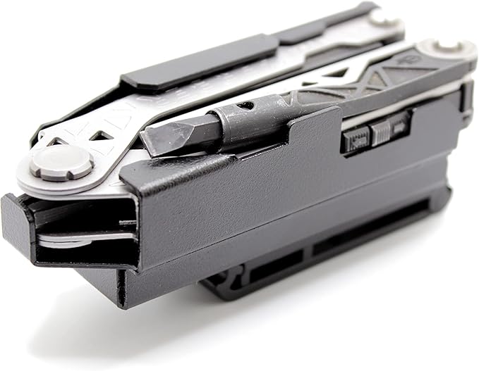 RAE Gear - Center-Drive Sheath Belt Clip Holster Compatible with Gerber Centerdrive Multitool (Tool & BITS NOT Included) 2.25" Steel Belt Clip with BIT KIT Attachment