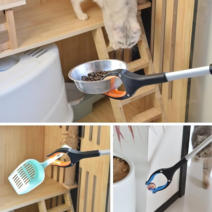 34" Grabber Reacher Tool, 2-Pack Foldable Reacher Grabber Pickup Tool with 360° Rotating Jaw & Magnets, Grabber Tool Heavy Duty