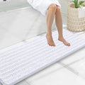 Smiry Bathroom Rugs Mat 47x17, Extra Soft Absorbent Chenille Bath Rugs, Non Slip Rubber Backing Machine Washable Quick Dry Bath Mats for Bathroom Floor, Tub, Shower, Home Decor Accessories, White