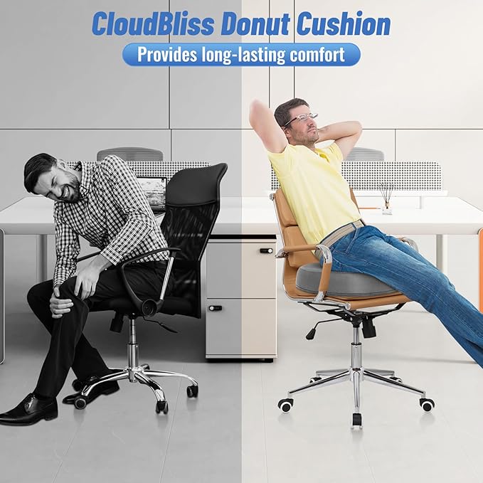 CloudBliss Donut Pillow Stadium Seat Cushion for Tailbone Pain Relief and Hemorrhoids, Memory Foam Seat Chair Cushion, Portable Seat Cushions for Bleachers, Car, Home & Office