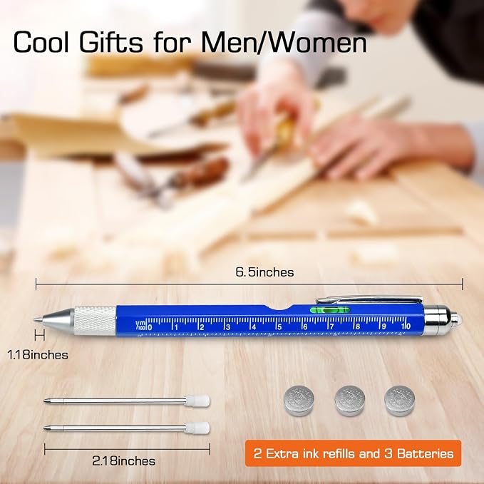 Fathers Day Dad Gifts for Husband from Wife, Tool Presents for boyfriend Men, 9 in 1 Multi Tool Pen, Fathers Day Birthday Christmas Stocking Stuffers for Men Grandpa Him