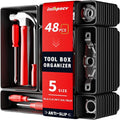 【48PCS & 5 Sizes】 Tool Box Organizer Tray, Toolbox Drawer Organizer with Non-Slip Pads, Desk Drawer Divider Set, Fits Rolling Tool Chest Cabinet for Garage & Workbench