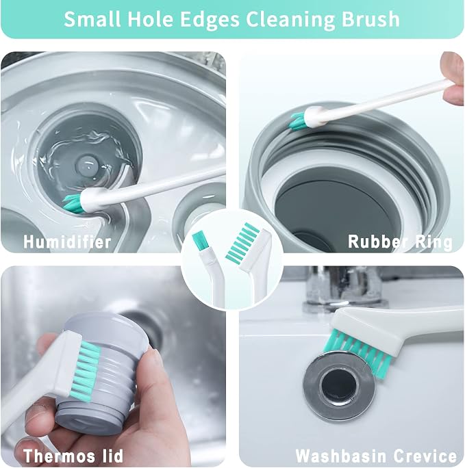Lumkew Small Cleaning Brush Tight Spaces, 8pcs Crevice Cleaning Brushes Tool for Household Use, Tiny Cleaning Brush Mini Parts Humidifier Toaster