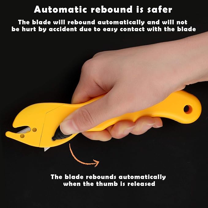 Dual Blade Universal Package Opener with 10 Pcs Stainless Steel Blade Replacement, Safety Box Cutter Utility Knife Set for Tape Splitter, Cartons, Cardboard, Wrap