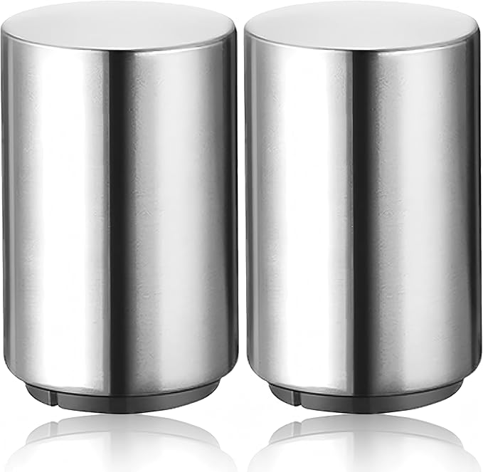 Magnetic Beer Bottle Opener with Automatic Cap Catcher, Ultra Premium Stainless Steel Soda & Beer Bottle Opener, Push & Pull Convenient Design Bar Accessory (2 pcs)