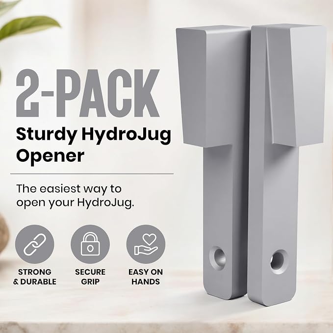 2 Pack - Easy Grip Bottle Cap Opener – Ergonomic Lid Turner for Stanley, Hydrojug, & Owala Tumblers – Easy Grip Assisted Bottle Opener for Weak Hands – 20oz, 32oz, 40oz - Grey