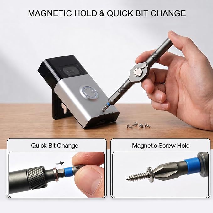 42 in 1 Magnetic Ratcheting Screwdriver Set with T Handle, S2 Steel Multi-Bit Tool Kit for Electronics, Precision Electrical Appliance Repair, Furniture Assembly, Laptop Repair & DIY Projects