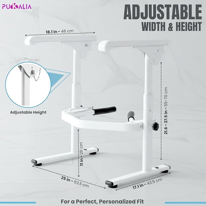 Toilet Safety Frames & Rails for Seniors - Flip-up arms for Wheelchair Access - 400 lbs Heavy Duty Medical Stand Assist Frame, Adjustable Height and Width, Handicap Grab Bars
