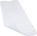 Bathtub and Shower Mats, 40x16 Inch Extra Large Non Slip Soft Bath Tub Mat with Suction Cups and Drain Holes for Bathroom Floor and Keep Tubs Clean, Machine Washable, Clear