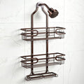Shower Caddy Hanging, Over Head Shower Caddy Shower Storage Rack Basket with Hooks for Razor and Sponge Rustproof, No Drilling, Accessories for Bathroom and Kitchen, Bronze