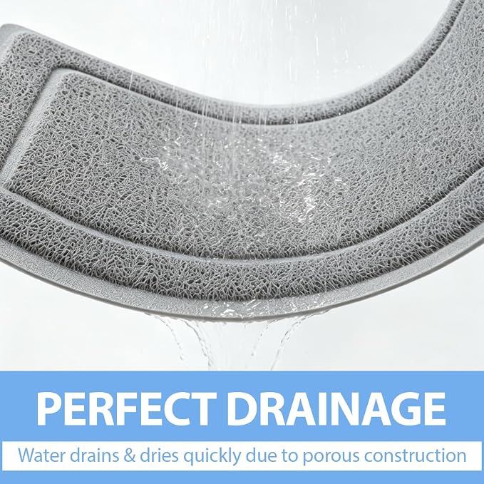 Hargiis Non-Slip Bathtub Mat, Anti Slip Shower Mat, Fast Drying Bathtub Mats, Upgraded Foot Scrubber Mat, Anti Slip Mat for Tub, Floor, Bathroom, Kitchen, Hotel (Grey 24"×16")