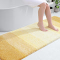 OLANLY Bathroom Runner Rugs Mat 70x24, Extra Soft Absorbent Microfiber Bath Rug, Rubber Backing, Quick Dry, Washable Long Bath Mats for Bathroom, Tub and Shower, Home Decor Accessories, Light Yellow