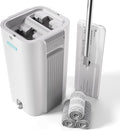 JOYMOOP 8L (2.1 Gal) Large Capacity Mop System with Extension Handle, Perfect for Household and Commercial Floor, Window, and Wall Cleaning - Includes 3 Washable Microfiber Pads for Wet and Dry Use