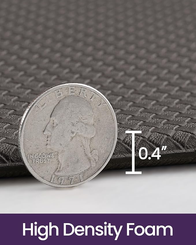 DEXI Kitchen Floor Mats 17"x29"+17"x59" Cushioned Anti Fatigue Standing Runner Rug Waterproof, Comfort Memory Foam Polyvinyl Chloride Padded for Front Sink Laundry, Dark Taupe
