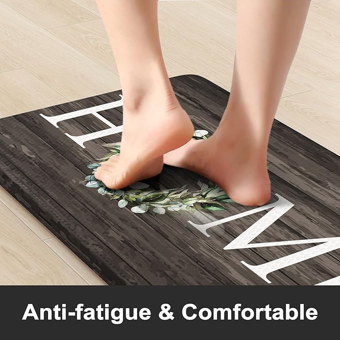 KIMODE Kitchen Mats,Anti Fatigue Kitchen Rugs Sets of 2, Non Slip Waterproof Kitchen Floor Mats, Ergonomic Cushioned Comfort Standing Mat for Home,Laundry, Office,Sink,Desk