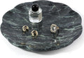 Koville Marble Tray, 8" Round Marble Vanity Tray for Jewelry Trinket Perfume, Natural Stone Tray for Bathroom Kitchen Dresser Countertop, Scalloped Decorative Tray for Home Table Decor(Green)