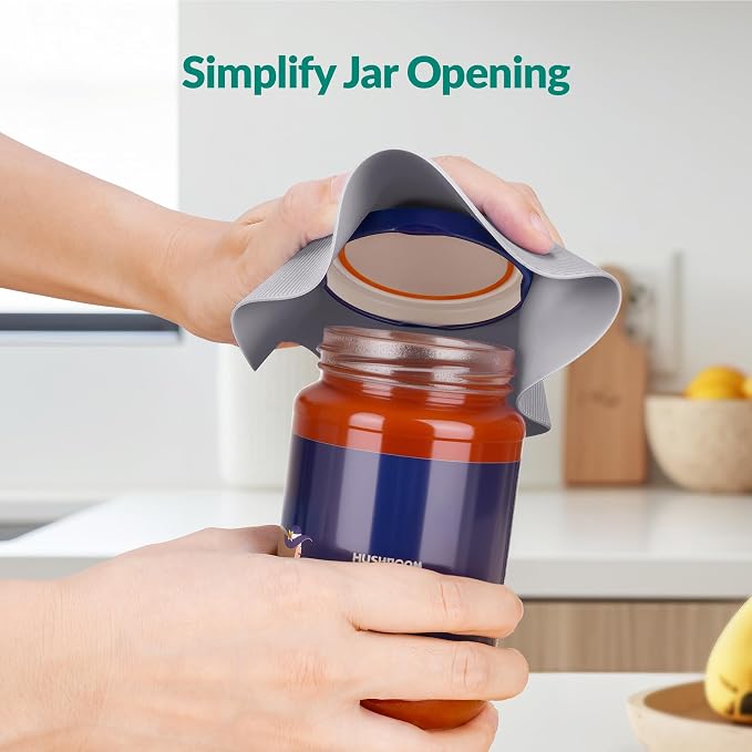 NIHOME Silicone Jar Opener – 6 Inch Large Anti-Slip Grip Pads, Premium 100% Food-Grade Silicone, Stylish Designer Colors, Multi-Purpose Heat-Resistant Mat & Coaster, Set of 4