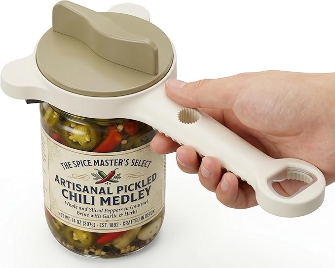 NiceGo 4-in-1 Adjustable Jar Opener - Premium Stainless Steel Lid Remover for Seniors & Arthritis Sufferers, Effortless Multi-Function Bottle & Can Opener for Kitchen Gadgets (1 Pack)