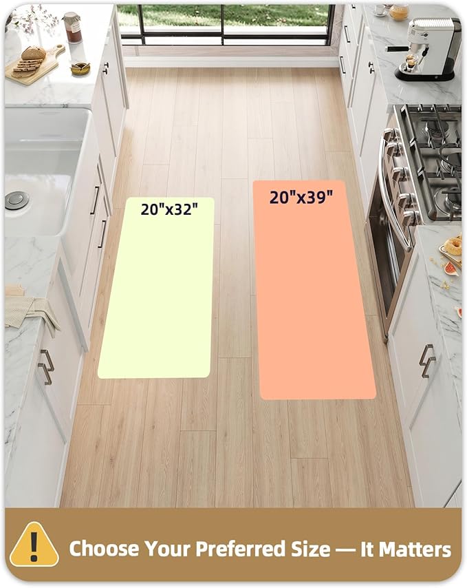 Color&Geometry 0.9 Inch Extra Thick Anti Fatigue Kitchen Floor Mat, High-Density Supportive Foam Standing Desk Mat, Waterproof Non-Slip Comfort for Sink, Office, Laundry, 20"x32", Black