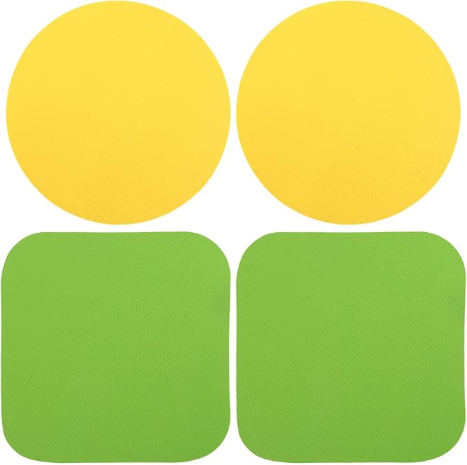 4pcs Rubber Jar Opener, 2 Round & 2 Square Rubber Bottle Opener Pads Non-Slip Texture Jar Lid Remover for the Elderly & Users with Weak Hands