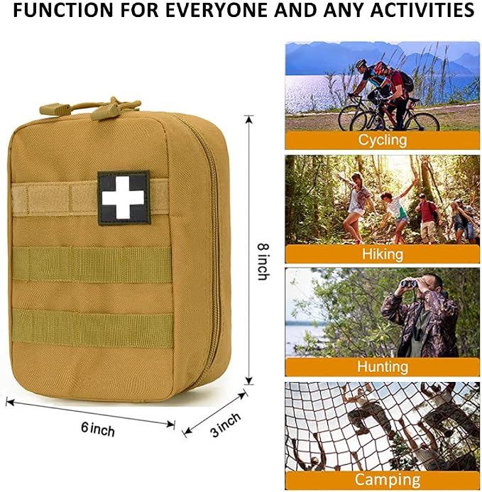 First Aid Pouch Empty Small, Tactical Molle EMT Pouch Compact Medical IFAK Rip Away Untility Bag Pouches