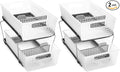 madesmart 2 Tier Organizer, Under Cabinet Storage with Pull Out Sliding Drawers, for Cleaning Supplies, Pantry, Undersink, Sponges, Bottles & Bath, Pull Out Baskets, Frost 2 PACK