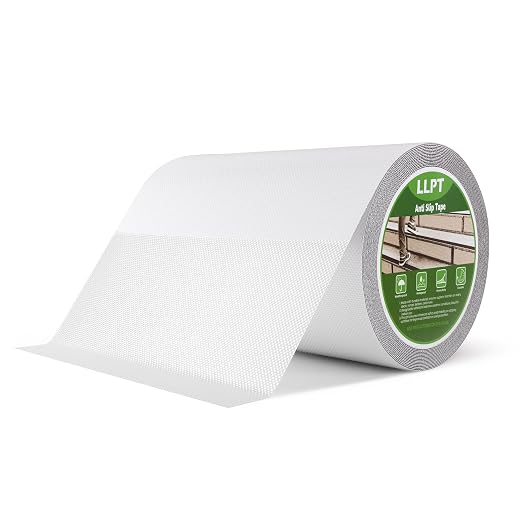 LLPT Grip Tape 8" x 36 Ft Ft Clear Heavy Duty Anti Slip Tape for House Stairs Ladders Waterproof Indoor Non Slip Traction Strips for Bathroom Floor Steps Staircase Tread (ASC811PEVA)