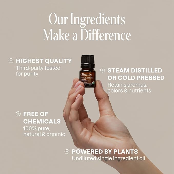 Cliganic Organic Essential Oils Set (Top 5 - The Classics) - 100% Pure Natural - Aromatherapy, Candle Making - Peppermint, Lavender, Eucalyptus, Lemongrass & Orange (Pack of 2)