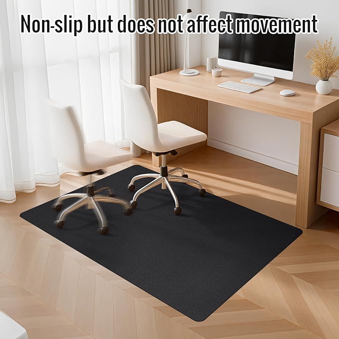 Office Chair Mat for Hard Floors,40"x55" Anti-Slip Waterproof Hardwood Floor Chair Mat,Heavy Duty Floor Protector Rolling Chairs for Home Office(Black)