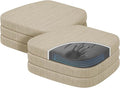 baibu Kitchen Chair Cushions Set of 6, Dual-Layer Patented Design Memory Foam Dining Chair Pads with Ties and Washable Cover, 6 Pack, 17" x 16" x 2", Beige