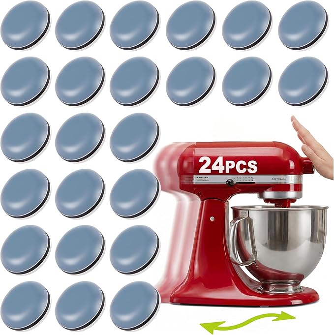 Appliance Sliders for Kitchen 24 PCS Self-Adhesive Small Kitchen Finds Appliance Slider Hacks Easy to MovIing & Space Saving Must Have Home Gadgets Mixer Accessories for Countertop