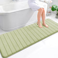 OLANLY Memory Foam Long Bathroom Rugs Runner 70x24, Super Soft Absorbent Bath Mat, Quick Dry, Machine Washable Shower Floor Rugs, Bathmat Carpet, Bathroom Home Decor Accessories, Vanilla