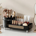 Booklov Rotating Makeup Caddy Organizer for Vanity, Large Capacity Cosmetic Display Case, Countertop Beauty Storage Holder for Skincare, Brush Eyeliner Lipstick, Counter Table Organization, Black