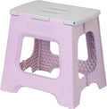 Vigar Compact Folding Step Stool - 12-1/2 Inch Foldable Step Stool for Adults, Lightweight Portable Stool with Handle, Non Slip Step Stool, Space-Saving Stool up to 330 lb - Purple