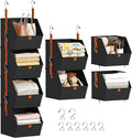 Homsorout Hanging Closet Organizer 4 Tier - Clothes Hanging Shelves, Space-Saving Closet System, Fabric Storage Bins Bedroom Organization, Collapsible Baskets for Home, Dorm, Rv, Black