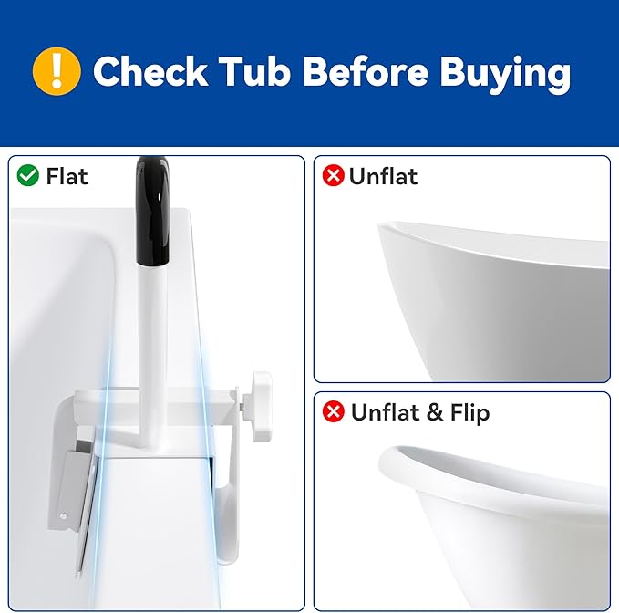 Bathtub Safety Rail, Bathtub Handle Grab Bar with Non-Slip Grip for Seniors, Elderly, Fits 3.1 to 6.7 Inch Tub Walls, Supports 300 lbs