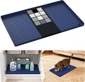 URMONA Waterproof Silicone Under Sink Mat 19'' x 12'' Shelf Liner for Kitchen and Bathroom, Cabinet and Counter Protector, Storage and Organizers, Litter Mat, Pet Cat Puppy Essentials(Navy)