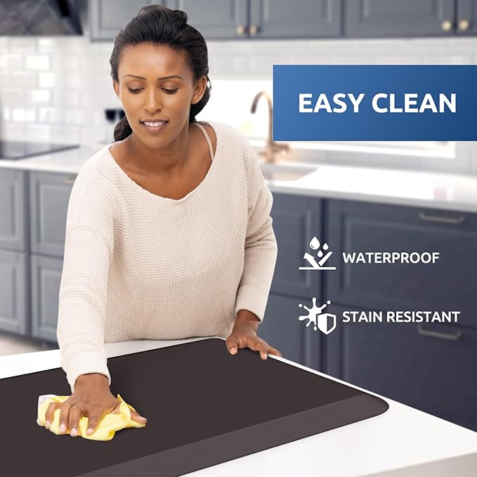 KitchenClouds Kitchen Mat Cushioned Anti Fatigue Kitchen Rug Non Slip Standing Mat Comfort Floor Mats for Sink Office (17.3"x39"- 0.8inch)