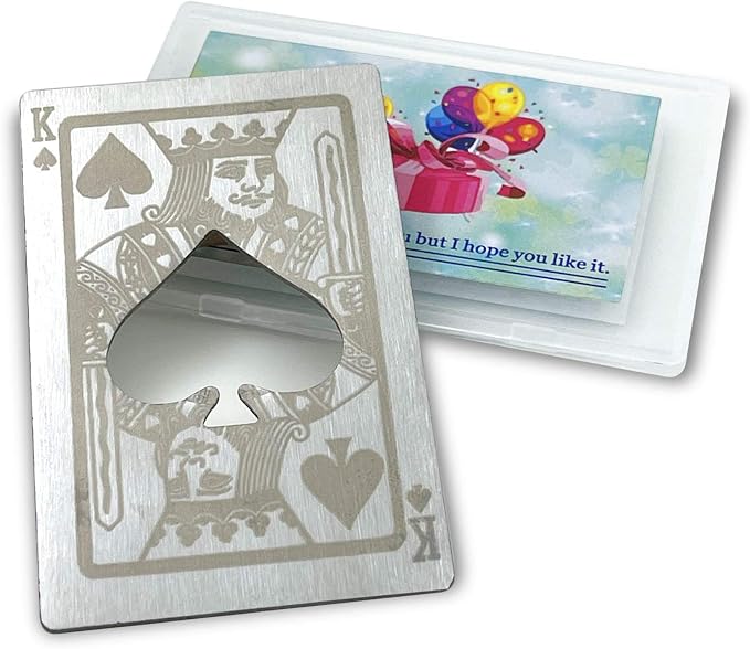 Metal Card Bottle Opener Stainless Steel Silver with Engraved Pattern (Style K, 1PCS)